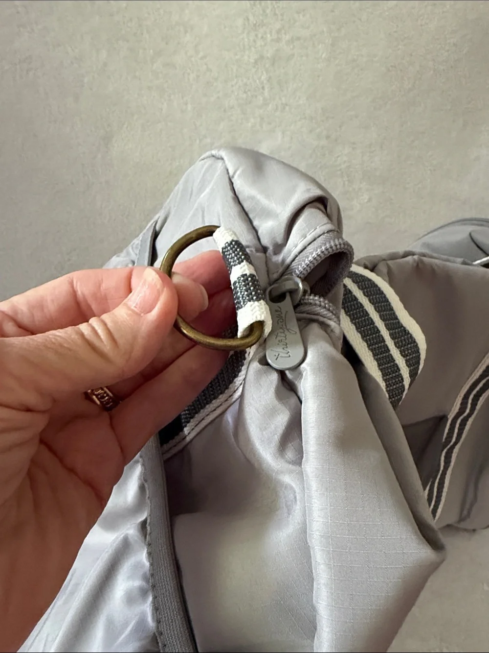 thirty-one Travel Duffle, Whisper Grey Colorblock Print